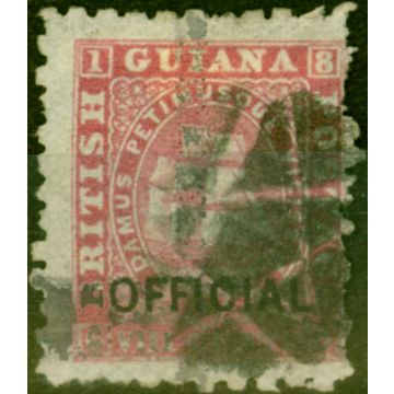 British Guiana 1878 Provisional  (2c) on 8c Rose SG146 2 Horiz & 1 Vert Bar Good Used Scarce 