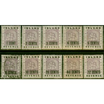 British Guiana 1888-89 Set of 10 to 72c SG175-184 Fine & Fresh Mtd Mint 8c Used 