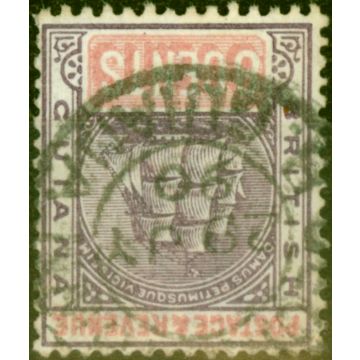 British Guiana 1889 8c Dull Purple & Rose SG199w Wmk Inverted Fine Used 