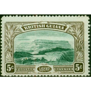 British Guiana 1898 5c Deep Green & Sepia SG219w Fine MM 