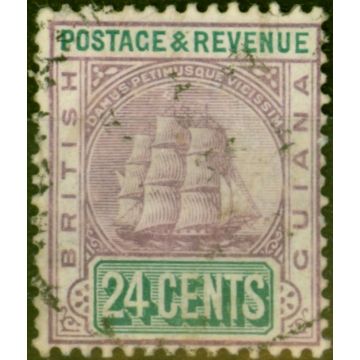 British Guiana 1906 24c Dull Purple & Green SG246 Fine Used