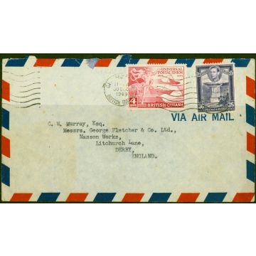 British Guiana 1949 Commercial Cover to Derby Fine & Attractive