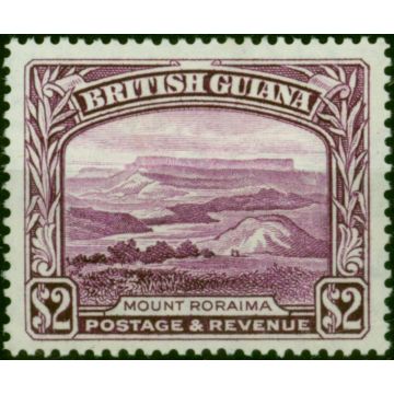 British Guiana 1950 $2 Purple SG318a P.14 x 13 Fine MM 