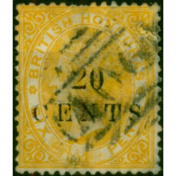 British Honduras 1888 20c on 6d Yellow SG29 Good Used 