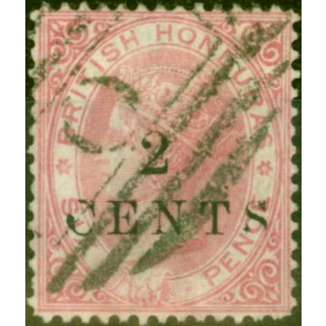 British Honduras 1888 2c on 6d Rose SG25 Fine Used 