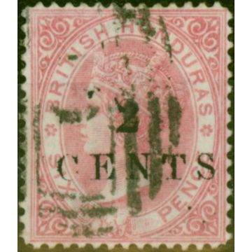 British Honduras 1888 2c on 6d Rose SG25 Fine Used (2)