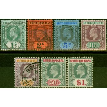 British Honduras 1904-07 Set of 7 to $1 SG84a-91 V.F.U