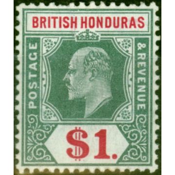 British Honduras 1907 $1 Grey-Green & Carmine SG91 Fine LMM