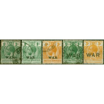 British Honduras 1916-18 War Stamps Set of 5 SG114-120 Fine Used