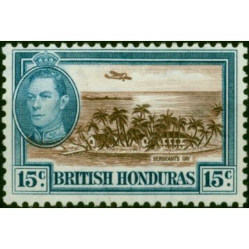 British Honduras 1938 15c Brown & Light Blue SG156 Fine LMM 
