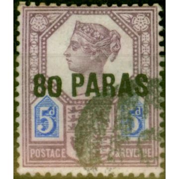 British Levant 1890 80pa on 5d Purple & Blue SG5a Small 0 Fine Used