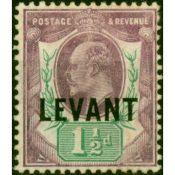 British Levant 1905 1 1/2d Pale Dull Purple & Green SGL4a Chalk Good MM 