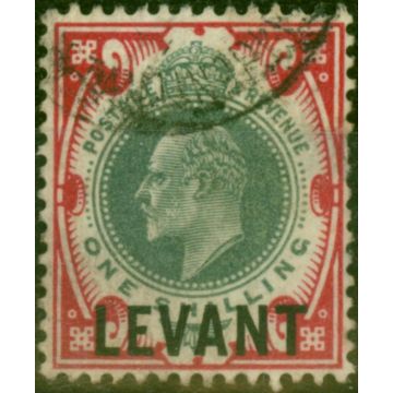 British Levant 1905 1s Dull Green & Carmine SGL10 Fine Used