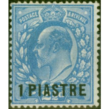 British Levant 1911 1pi on 2 1/2d Dull Blue SG26a Fine MM
