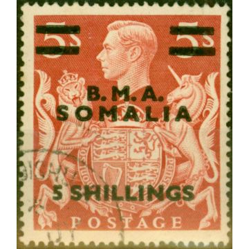 British Occu Somalia 1948 5s on 5s Red SGS20 Very Fine Used (2)