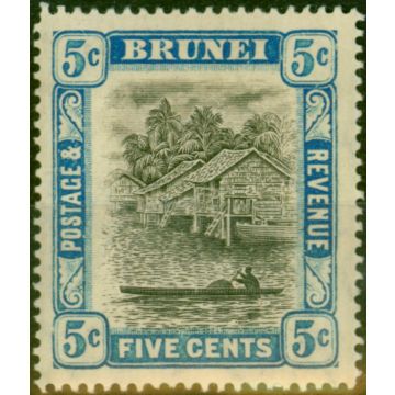 Brunei 1907 5c Grey-Black & Blue SG27 Good MM