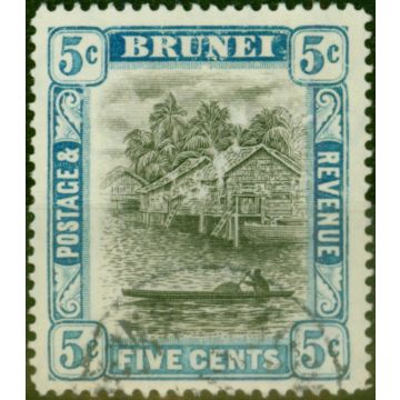 Brunei 1907 5c Grey-Black & Blue SG27 V.F.U