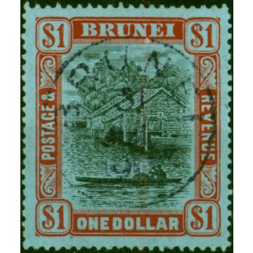 Brunei 1912 $1 Black & Red-Blue SG46 V.F.U 