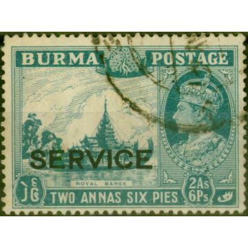 Burma 1946 2a6p Greenish Blue SG034 Fine Used 