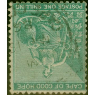 C.O.G.H 1889 1s Blue-Green SG53w Wmk Inverted Fine Used Scarce