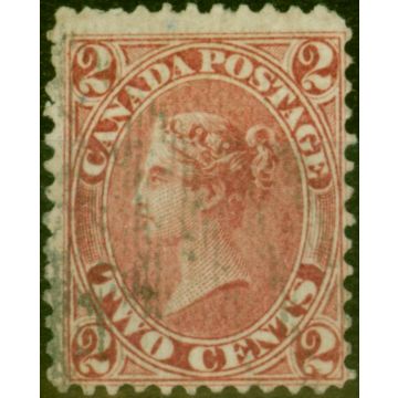 Canada 1864 2c Rose-Red SG44 Good Used with Royal Certificate