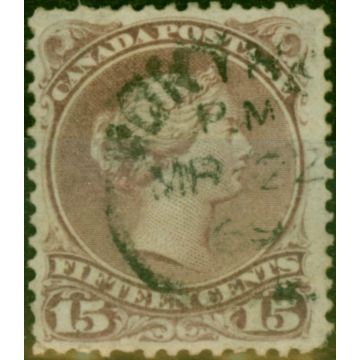 Canada 1868 15c Pale Reddish Purple SG61a Fine Used (5)