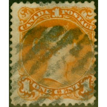 Canada 1869 1c Deep Orange SG56 Fine Used (2)