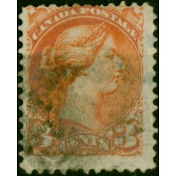 Canada 1870 3c Pale Rose-Red SG80 Fine Used 
