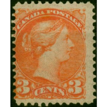Canada 1876 3c Orange-Red SG83 Fine & Fresh MM 