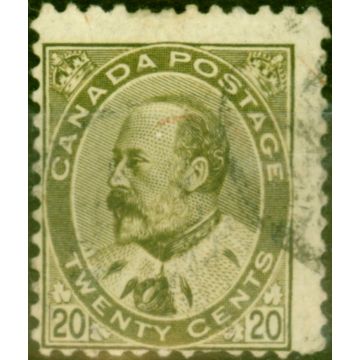 Canada 1904 20c Deep Olive-Green SG186 Good Used (2)