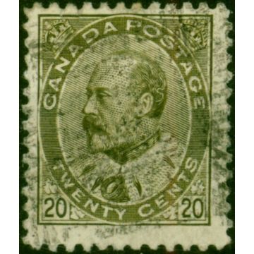 Canada 1904 20c Pale Olive-Green SG185 Fine Used (2)