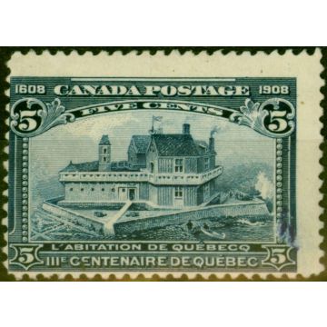 Canada 1908 5c Indigo SG191 Fine Lightly Mtd Mint