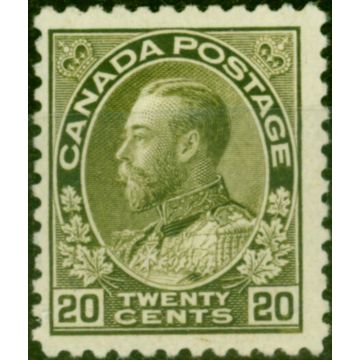 Canada 1912 20c Olive Green SG212 Fine Mtd Mint