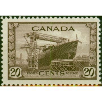 Canada 1942 20c Chocolate SG386 Fine MNH 