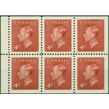Canada 1950 4c Carmine-Lake Booklet Pane of 6 SG417a V.F LMM 