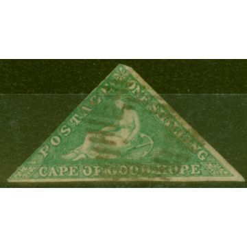 Cape of Good Hope 1863 1s Brt Emerald-Green SG21 Good Used 