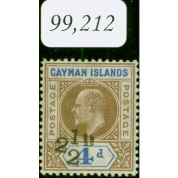 Cayman Is 1908 2 1/2d on 4d Brown & Blue SG35 V.F & Fresh VLMM B.P.A Cert