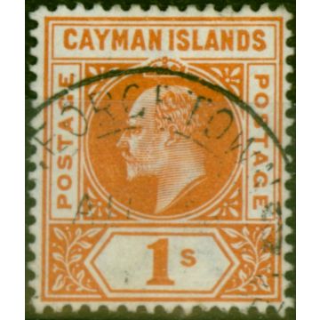 Cayman Islands 1902 1s Orange SG7 V.F.U