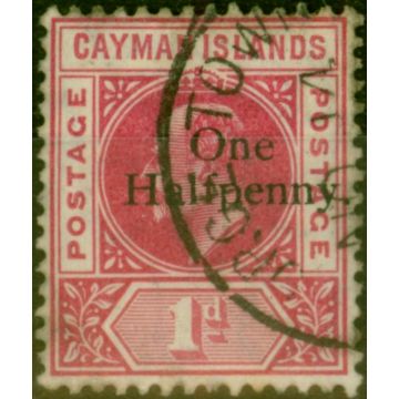 Cayman Islands 1907 1/2d on 1d Carmine SG17 Fine Used