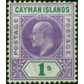 Cayman Islands 1907 1s Violet & Green SG15 Fine LMM 