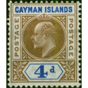 Cayman Islands 1907 4d Brown & Blue SG13 Fine MM 