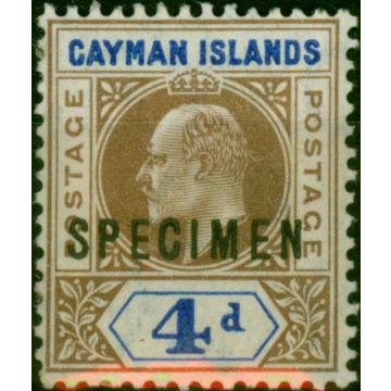 Cayman Islands 1907 4d Brown & Blue Specimen SG13s Fine MM 