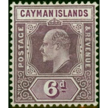 Cayman Islands 1908 6d Dull Purple & Violet SG30 Fine MM