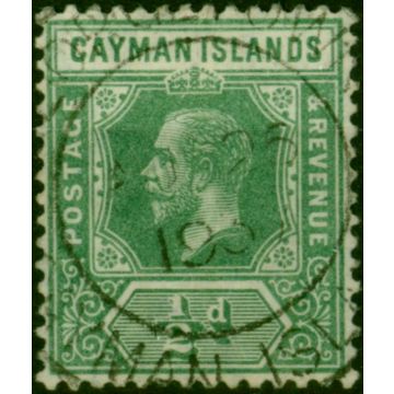 Cayman Islands 1913 1/2d Green SG41 V.F.U 