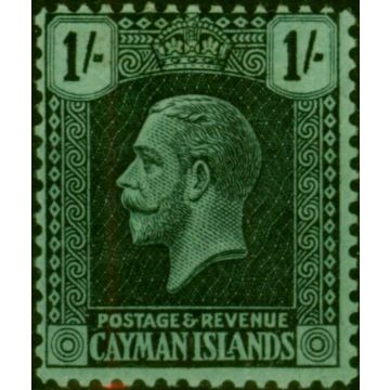Cayman Is 1921 1s Black-Green SG63x Wmk Reversed Fine & Fresh LMM Scarce 