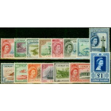Cayman Islands 1953-59 Set of 15 SG148-161a Fine & Fresh LMM & MNH