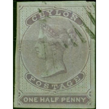 Ceylon 1857 1/2d Reddish Lilac Blued Paper SG16 Fine Used Example 