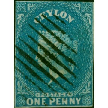 Ceylon 1857 1d Blue SG2a Fine Used (2)