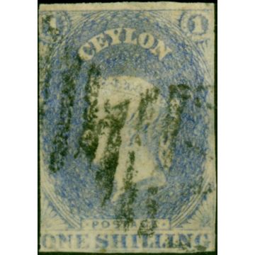 Ceylon 1857 1s Slate-Violet SG10 Good Used (3)