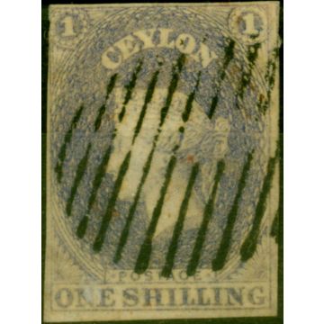 Ceylon 1857 1s Slate-Violet SG10 Good Used Stamp